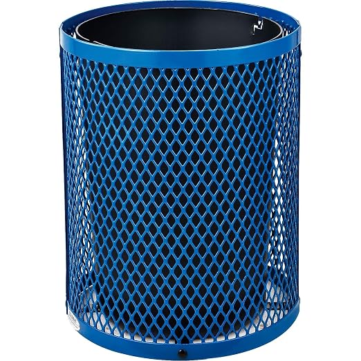 Global Industrial 36 Gallon Outdoor Steel Trash Can - Image 3