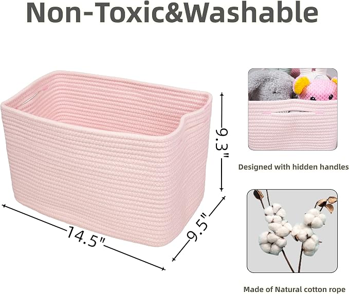 Cotton Rope storage Basket Bins Woven Basket - Image 2