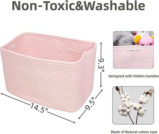 Cotton Rope storage Basket Bins Woven Basket - Image 2