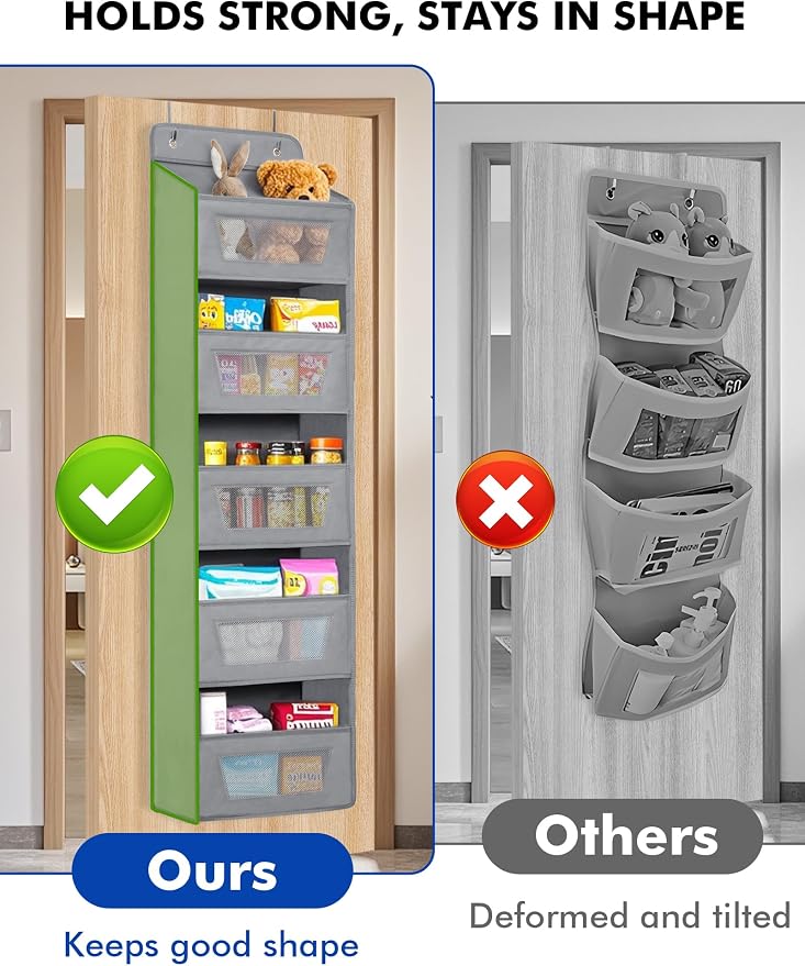 Meolsaek Over the Door Organizer, 46lbs Load and Anti-Tilt Design，5 Tier Behind - Image 5