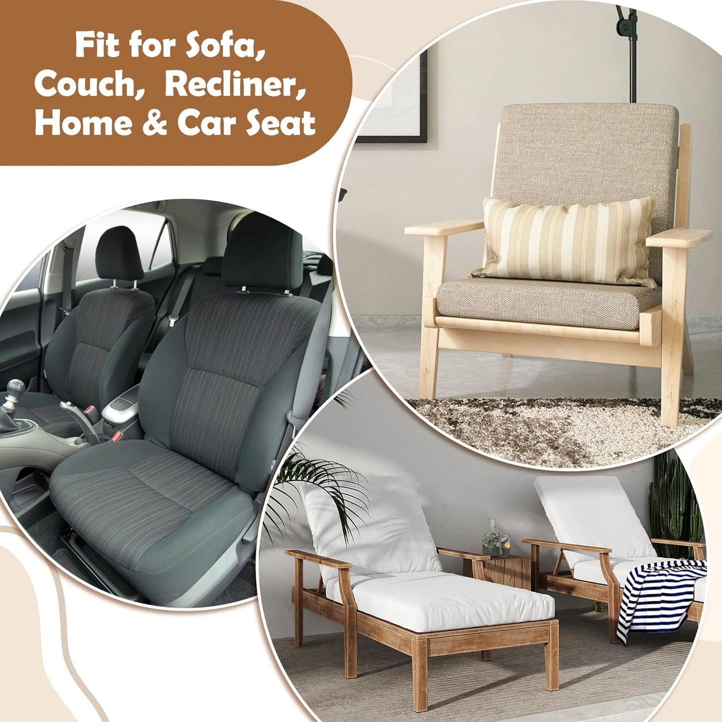 Couch Spring Repair Kit to Fix Sofa Support for Sagging Cushions - Includes 4pk of Springs, Upholstery Spring Clips, Seat Stay Wire, Screws-Sofa Upholstery Replacement Kit