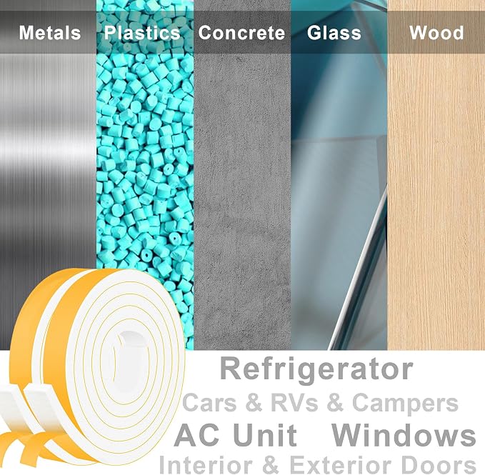 Strong Adhesive Foam Weather Stripping, High Density Door Insulation Strip，AC - Image 4