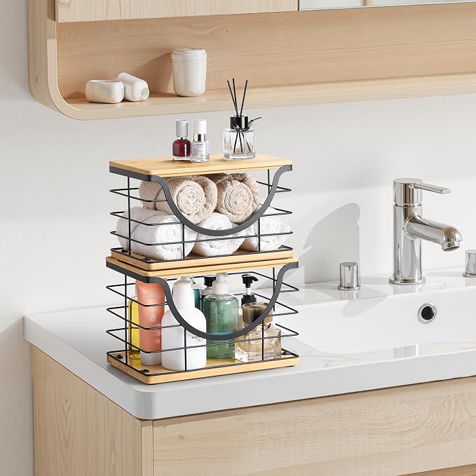 Extra Large Trash Bag Holder Stackable Kitchen Storage, 2 Pack Wall Mounted - Image 2
