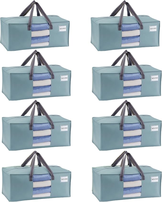 VENO 8 Pack Moving Bags for College, Heavy-Duty Storage Totes, Moving Boxes and by Veno