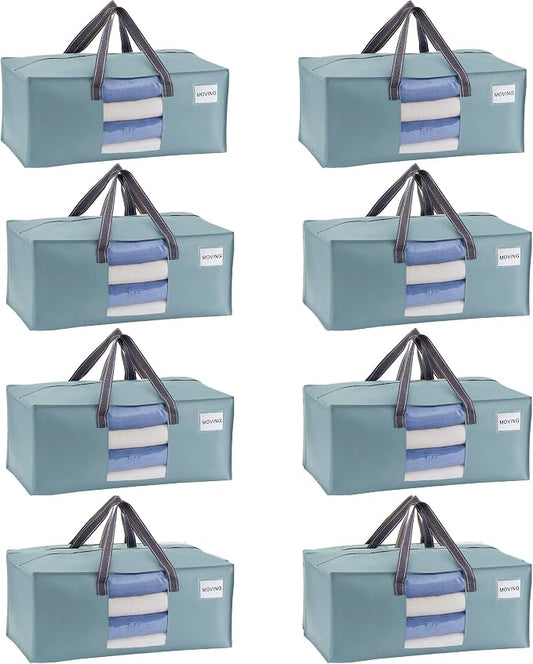 VENO 8 Pack Moving Bags for College, Heavy-Duty Storage Totes, Moving Boxes and by Veno