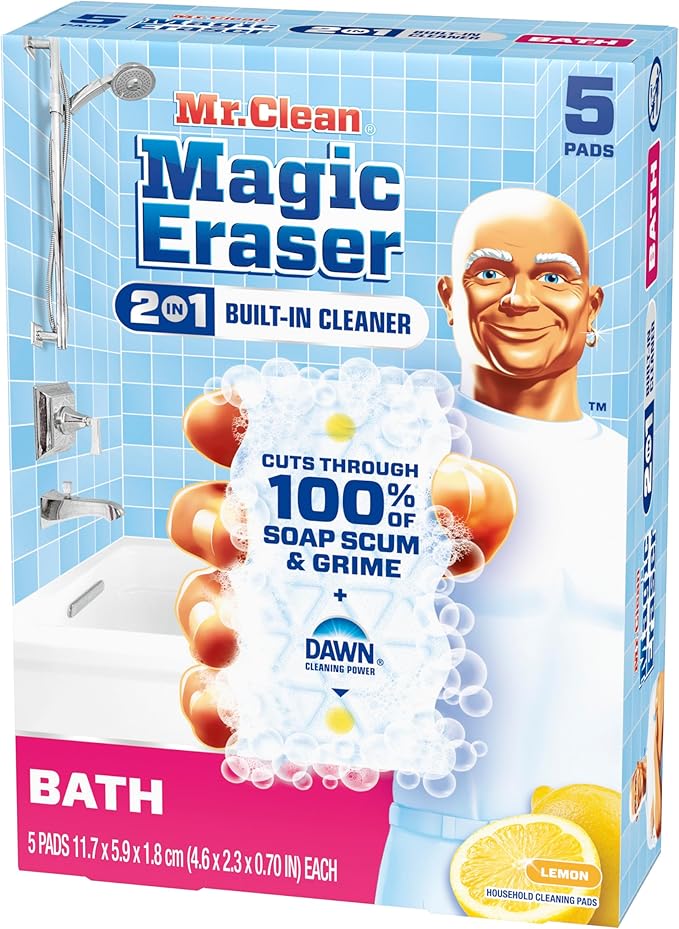 Mr. Clean Magic Eraser Sponge, Bathroom Cleaner, Soap Scum Shower & Tub Cleaner - Image 12
