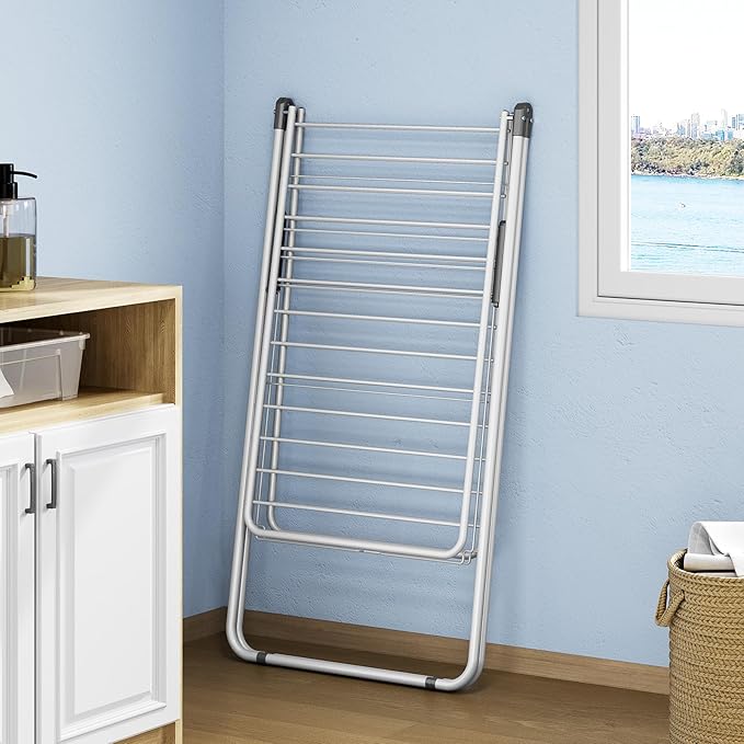 KINGBOARD Clothes Drying Rack Foldable, Metal Drying Rack Clothing - Image 4