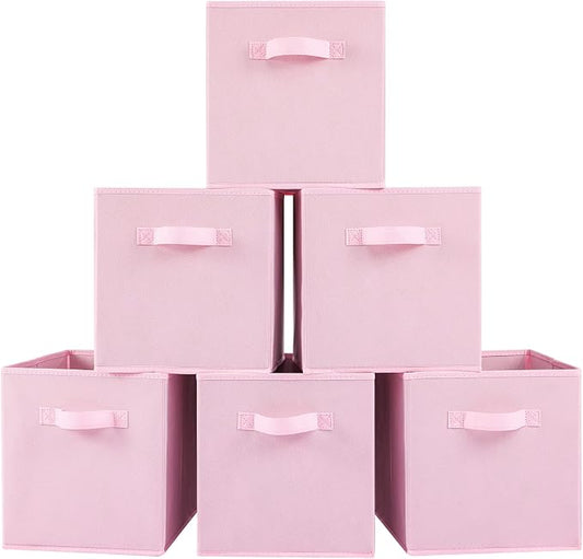 Stero 13x13x13 Inch Fabric Storage Bins 6 Pack Fun Colored Durable Storage Cubes by Stero