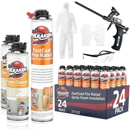 Kraken Bond Fastcoat Fire Rated Spray Foam Insulation Closed Cell in a Can 480 by KRAKENBOND