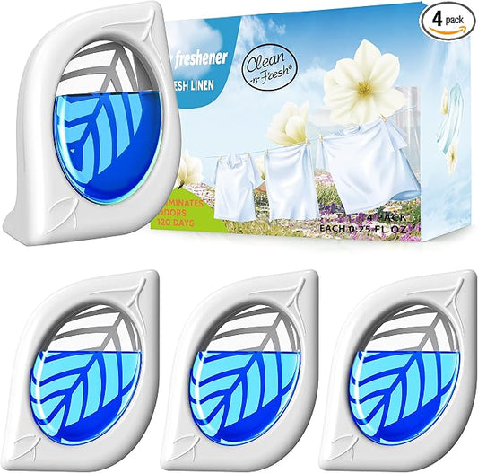 Air Freshener for Home, 4 Pack, Fresh Scent, Odor Eliminator for Small Area by Clean-n-Fresh
