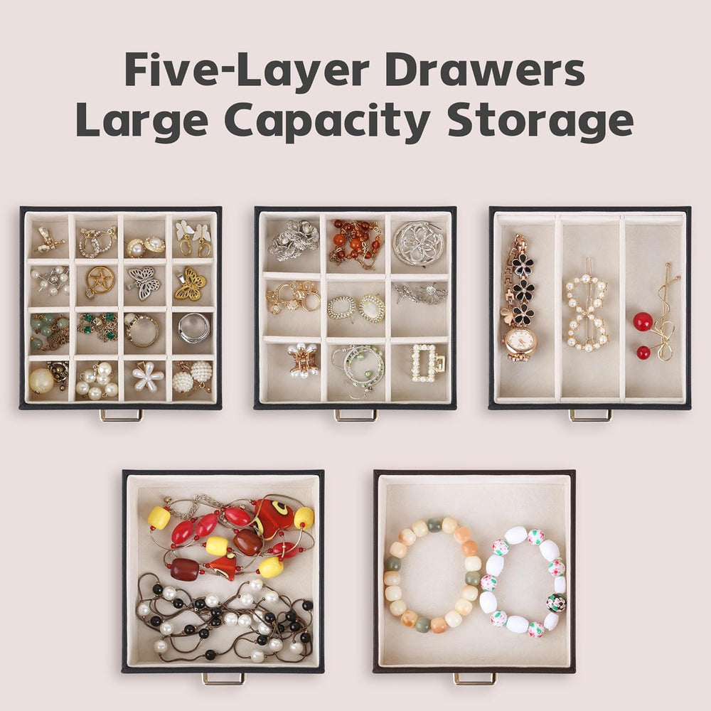 Kendal Jewelry Box, 6-Layer Jewelry Storage Organizer for Necklace Bracelet R...