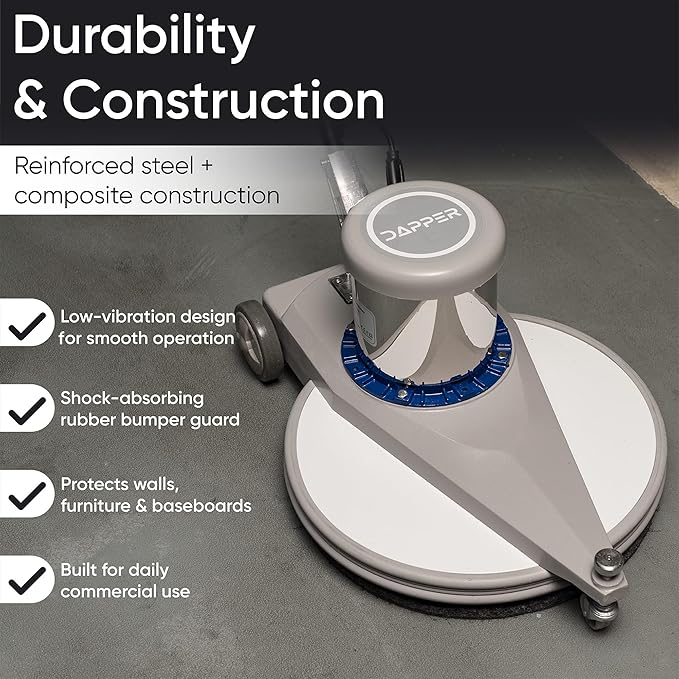 20" High-Speed Commercial Floor Burnisher, 1.5 HP, 1500 RPM, 40ft Cord - Image 4