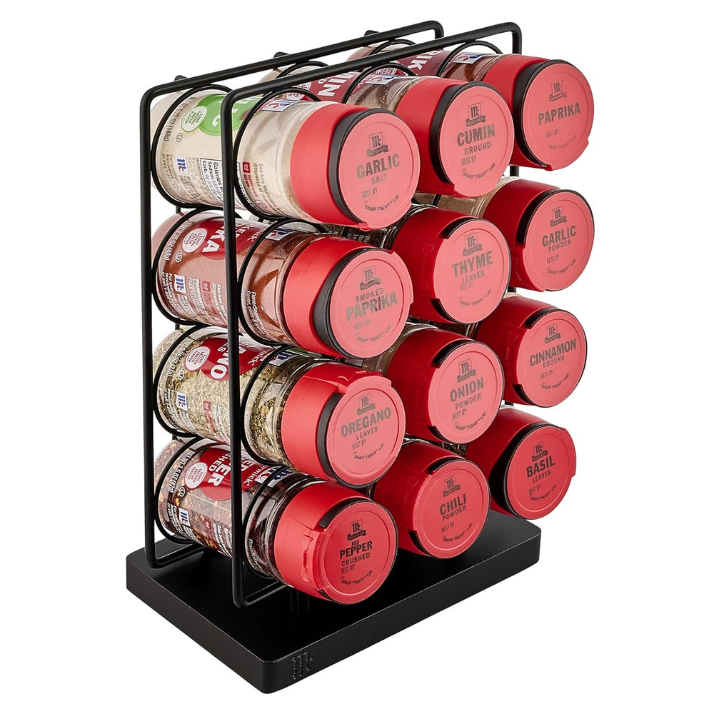 McCormick Spice Rack, Essentials Collection, Black Metal Spice Rack Organizer...