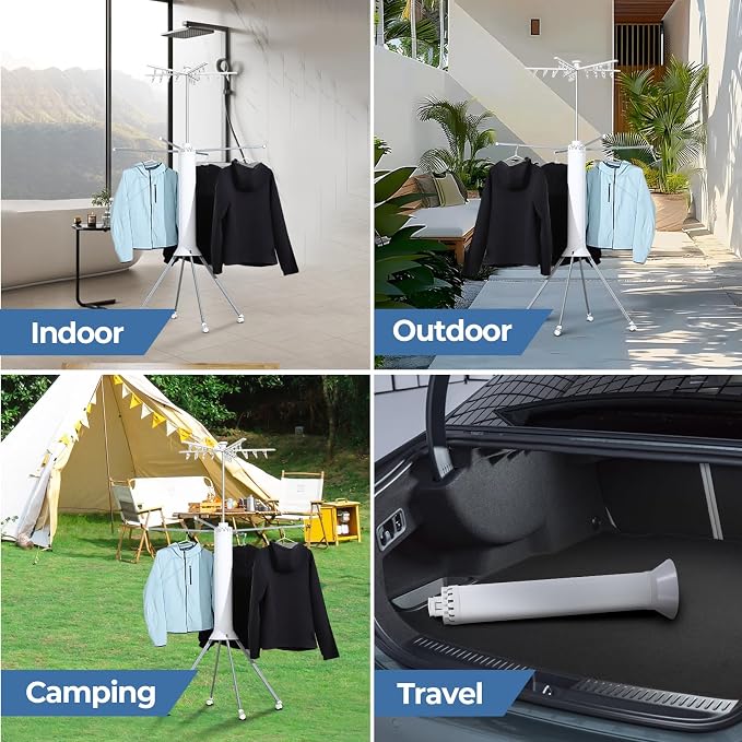 GCCSJ 4-Legged 2 Tier Folding Portable Octopus Style Clothes Drying Rack - Image 6