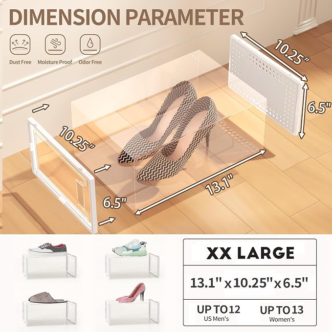 Secret Space 12 Pack XX Large Shoe Storage Organizer