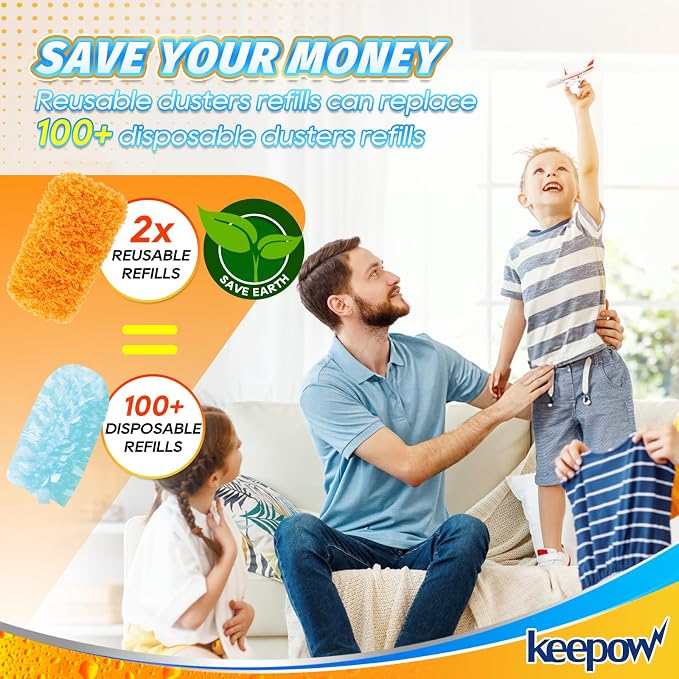 KEEPOW Reusable Microfiber Duster Refill Compatible - Image 7