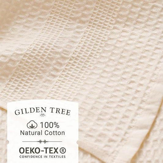 GILDEN TREE Waffle Bath Sheet Large Bath Towels Quick Dry Thin Body Towels - Image 2