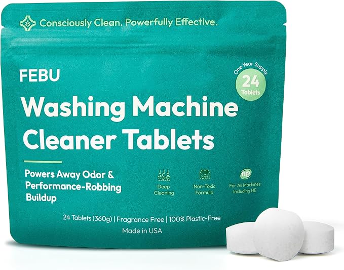 FEBU Washing Machine Cleaner Tablets Made in USA | Washer Machine Cleaner by FEBU