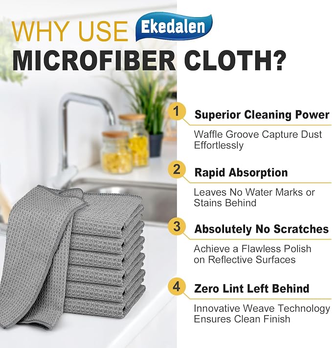 Microfiber Cleaning Cloth Waffle Weave - Image 2