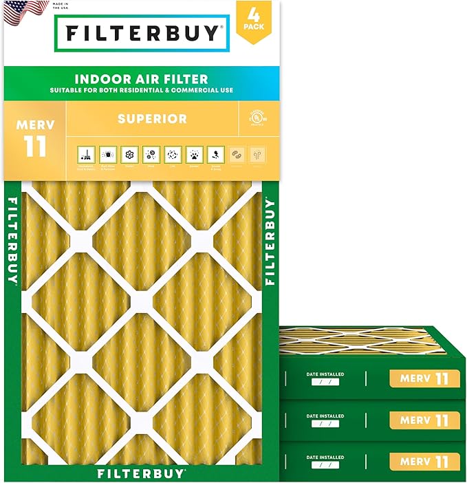 Filterbuy 16x24x2 Air Filter MERV 11 Allergen Defense Replacement, by Filterbuy