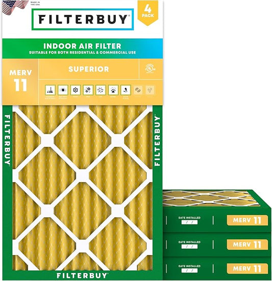 Filterbuy 12x24x2 Air Filter MERV 11 Allergen Defense Replacement, by Filterbuy
