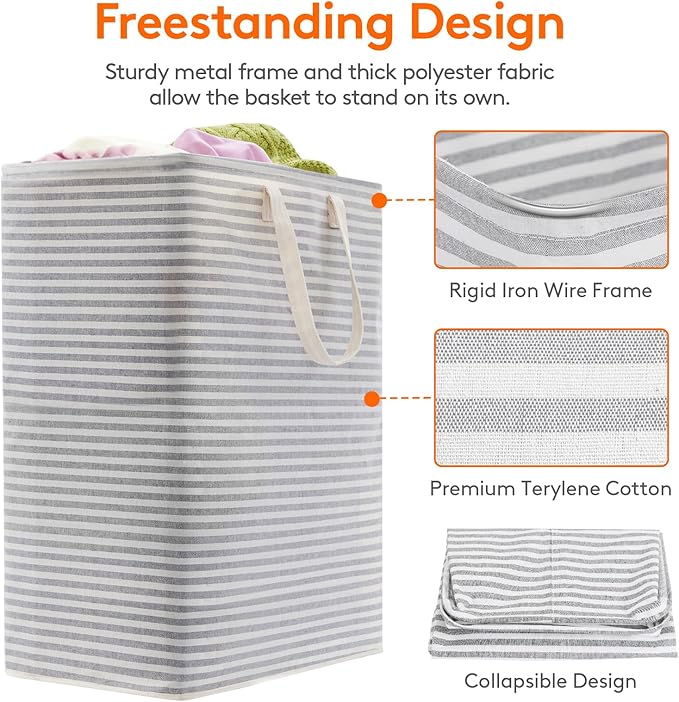Lifewit 2 Pack Laundry Hamper Large Collapsible Laundry Baskets, Freestanding - Image 2