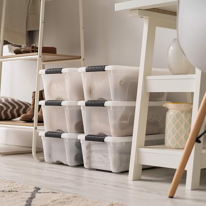 IRIS USA 13 Qt Stackable Plastic Storage Bins - Image 3