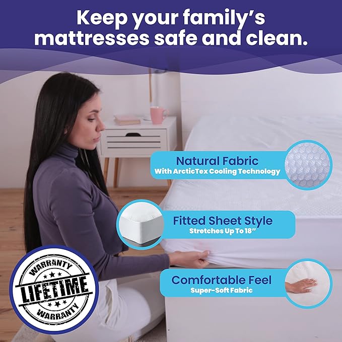Twin Size Waterproof Cooling Mattress Protector by Slumberfy - Image 3