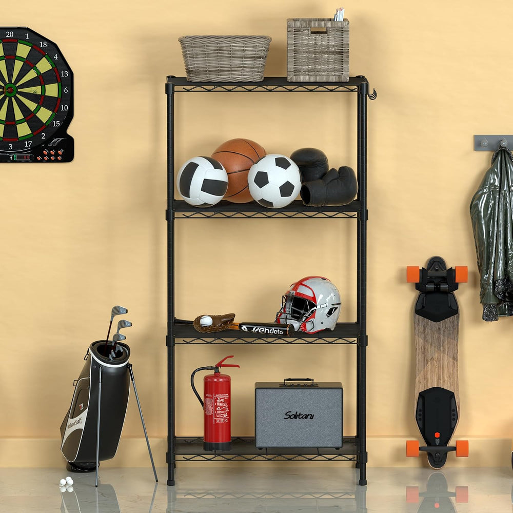 WORKPRO Storage Shelves, 4 Tier Metal Shelving Unit, Garage Wire Rack, Standi...
