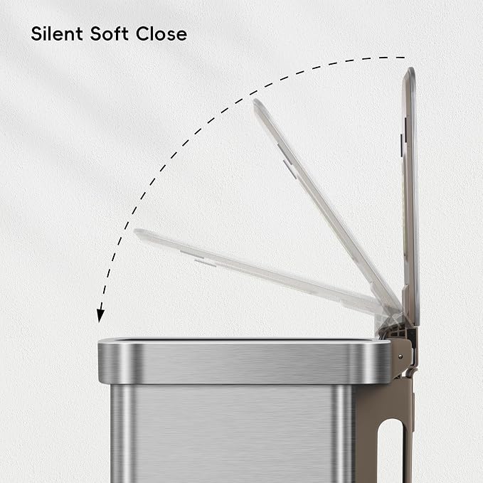 EKO Hudson Matte Stainless 75 Liter/20 Gallon Step Trash Can - Image 7