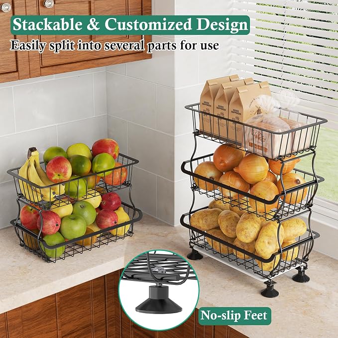 3-Tier Rolling Pantry Floor Organizer and Storage Cart - Image 7