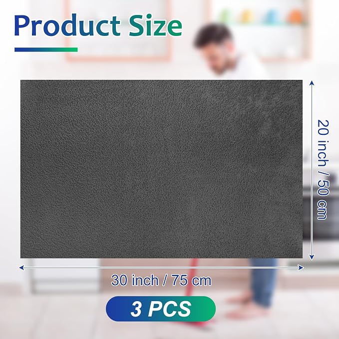 Newwiee 3 Pcs Extra Large Microfiber Cleaning Cloth 30" x 20" Washable Reusable - Image 2