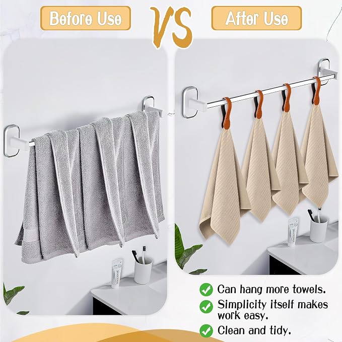 4 PCS Genuine Leather Towel Clips - Image 4