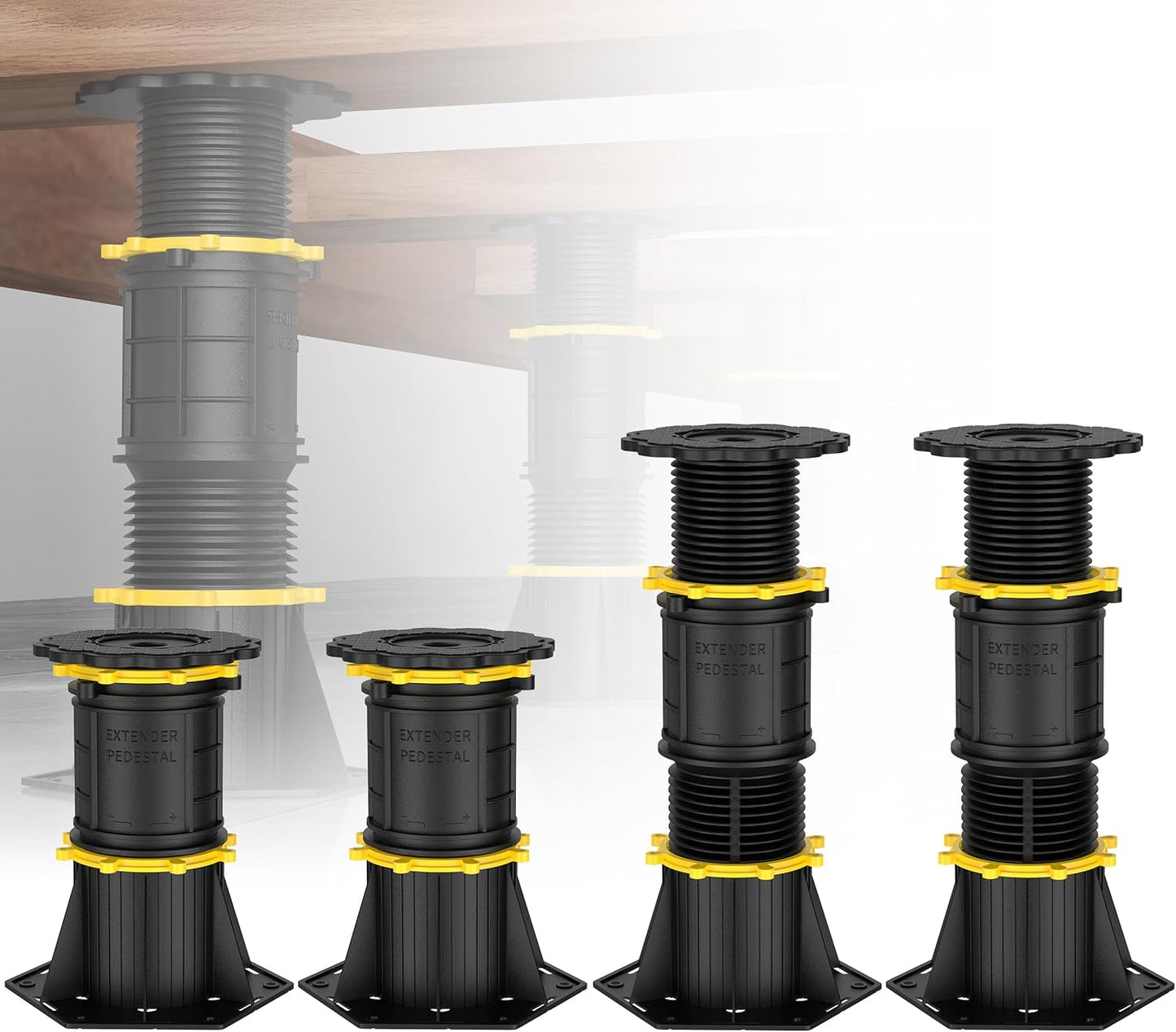 Wlrrcwdttc 4 Pcs Adjustable Height Bed Support Legs 8.5-13 inch, Bed Frame Center Support Legs for Bed Frame/Bed Center Slat, Bed Support Reinforcement Parts Bed Slats Support Leg Bed Legs Replacement