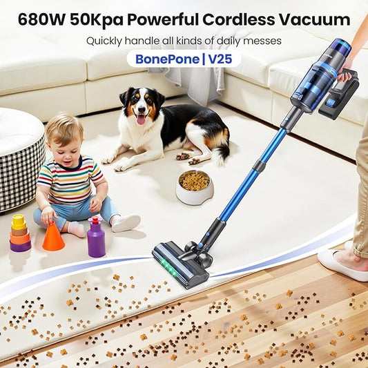 V25 Cordless Vacuum Cleaner, 680W 60Kpa Powerful Stick Vacuum - Image 2