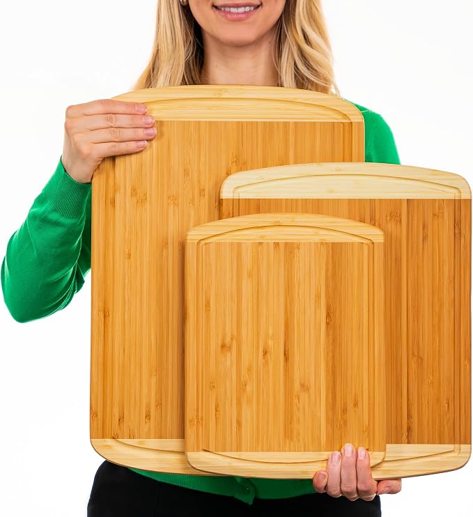 Extra Large Bamboo Cutting Board Set – Wood Cutting Boards - Image 8