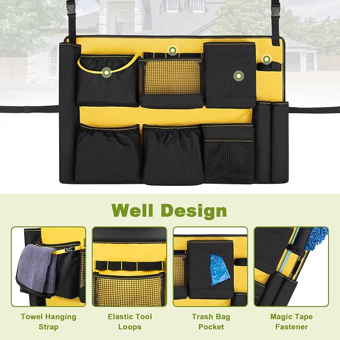 32-55 Gallon Trash Can Caddy Bag, Garbage Bin Apron Caddy - Image 4