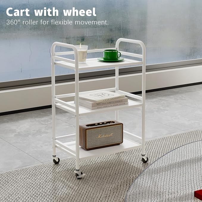 HDANI 3 Tier Rolling Cart Shelves, Heavy Duty Multifunctional Metal - Image 4