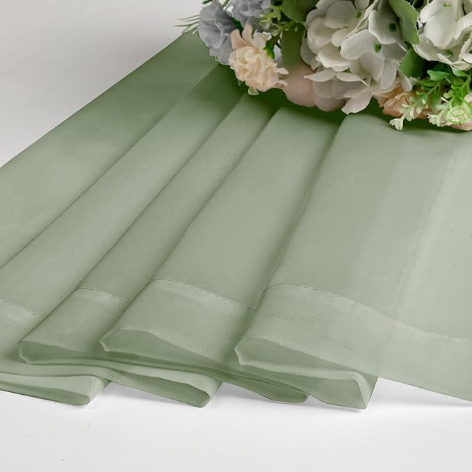 Chyhomenyc Sheer Curtains Tiers 42W x 24L Inches 2 Pieces Set, Light Filtering - Image 7