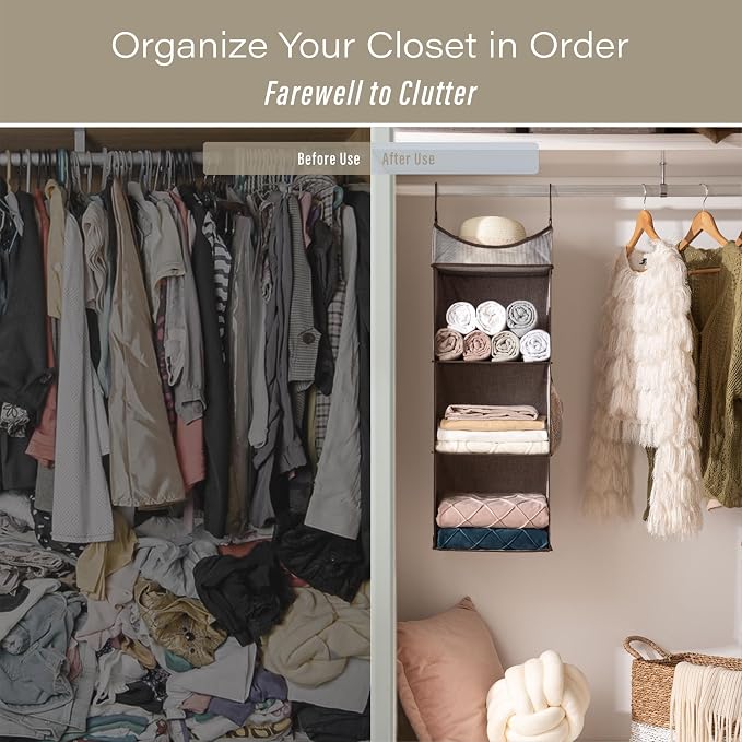 StorageWorks Hanging Closet Organizer, 3-Shelf Shelves - Image 6