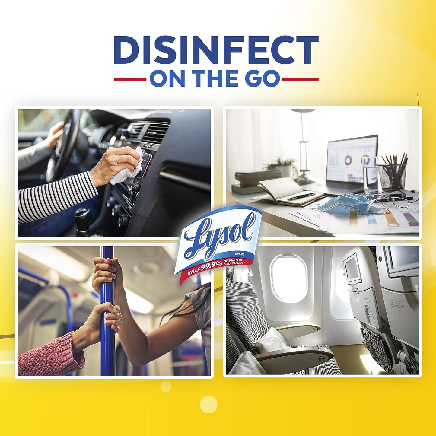 Lysol Handi-Pack Disinfecting Wipes, Brighter Horizon, Country Scent, (Pack of 4 - 320ct Total)