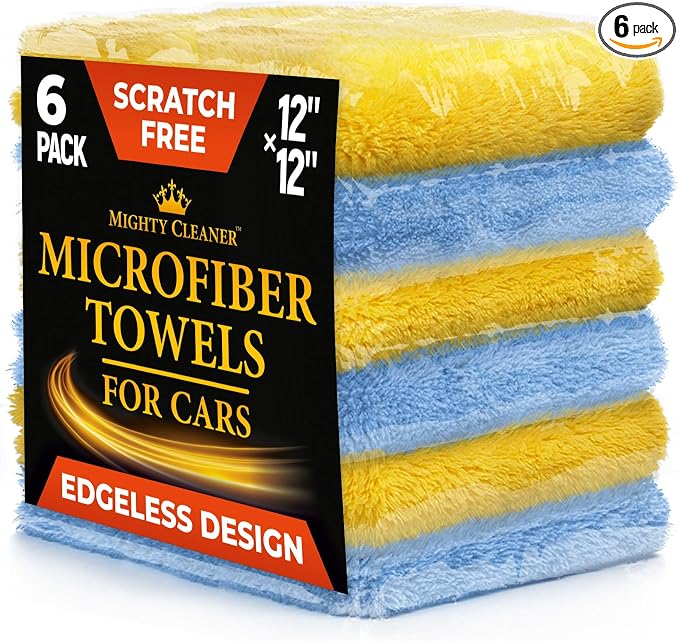 Edgeless Microfiber Towels for Cars – 6pk by MightyCleaner