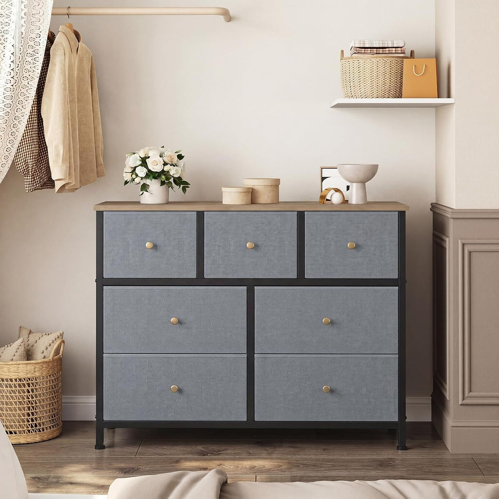 OLIXIS 7 Drawer Fabric Dresser, Storage Tower for Bedroom and Closet