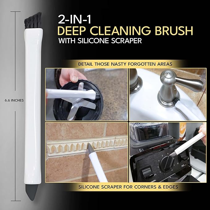 Grout Cleaning Brush Set Heavy Duty Hand Grout Scrub Brush & Detail Cleaning - Image 5