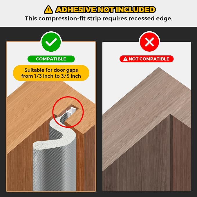 Weather Stripping Door Seal Strip Soundproof Q Foam Tape, Exterior Door - Image 2