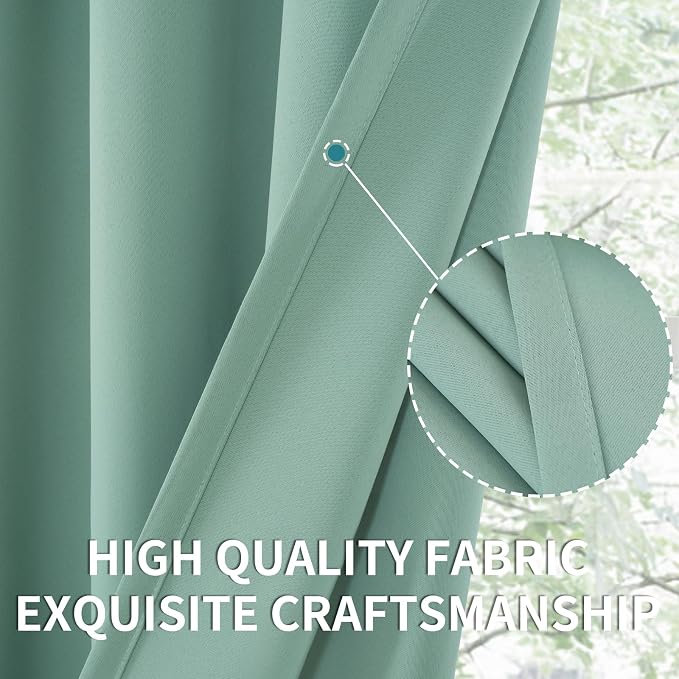 BGment Light Sage Blackout Curtains 40 Inches Length - Image 5