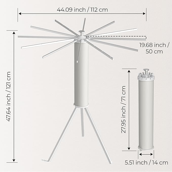 Tripod Clothes Drying Rack, Garment Rack Portable and Foldable Space Saving