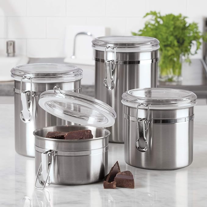 Oggi Stainless Steel Kitchen Canister 152oz + Oggi Stainless Steel 4 pc Food - Image 6