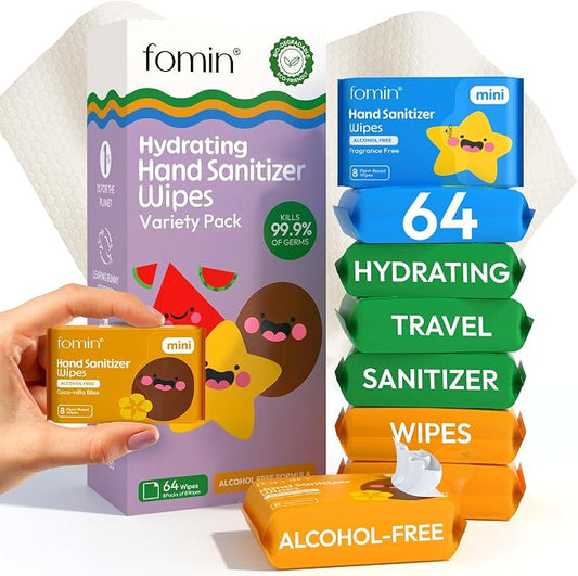 Fomin Mini Hand Sanitizer Wipes 8 Pack by FOMIN
