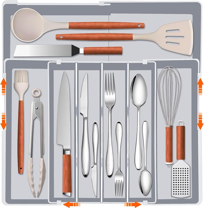 Expandable Large Silverware Organizer by Spaclear
